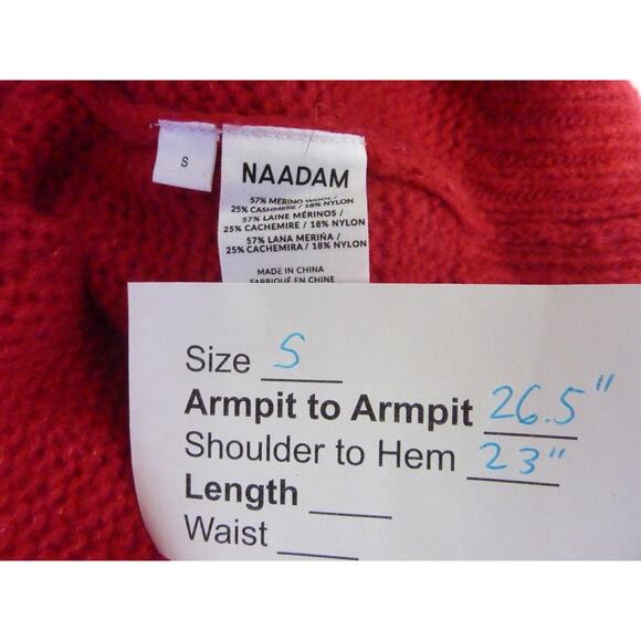 NWT Nadaam Airspun Mockneck Red Sweater Wool Cashmere Blend Size Small - Picture 7 of 7